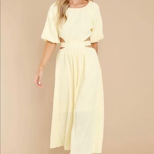 Red Dress Boutique Yellow Cut Out Midi